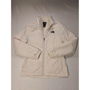 North Face Womens Small White Puffer Full Zip Winter Packable Jacket Outdoors